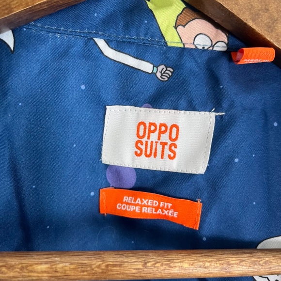 Oppo Suits Primary Blue Rick & Morty Relaxed Fit Button Up Shirt Mens XL Poly - Picture 3 of 8
